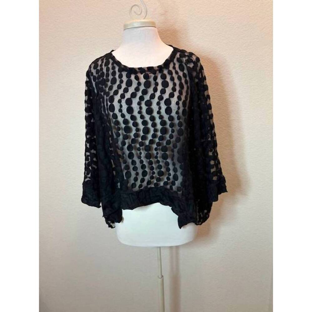 NEW VINE STREET women sheer top in black